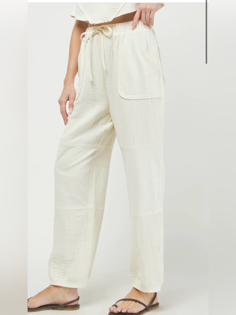 Cotton Drawstring Pants - Picture 2 of 9